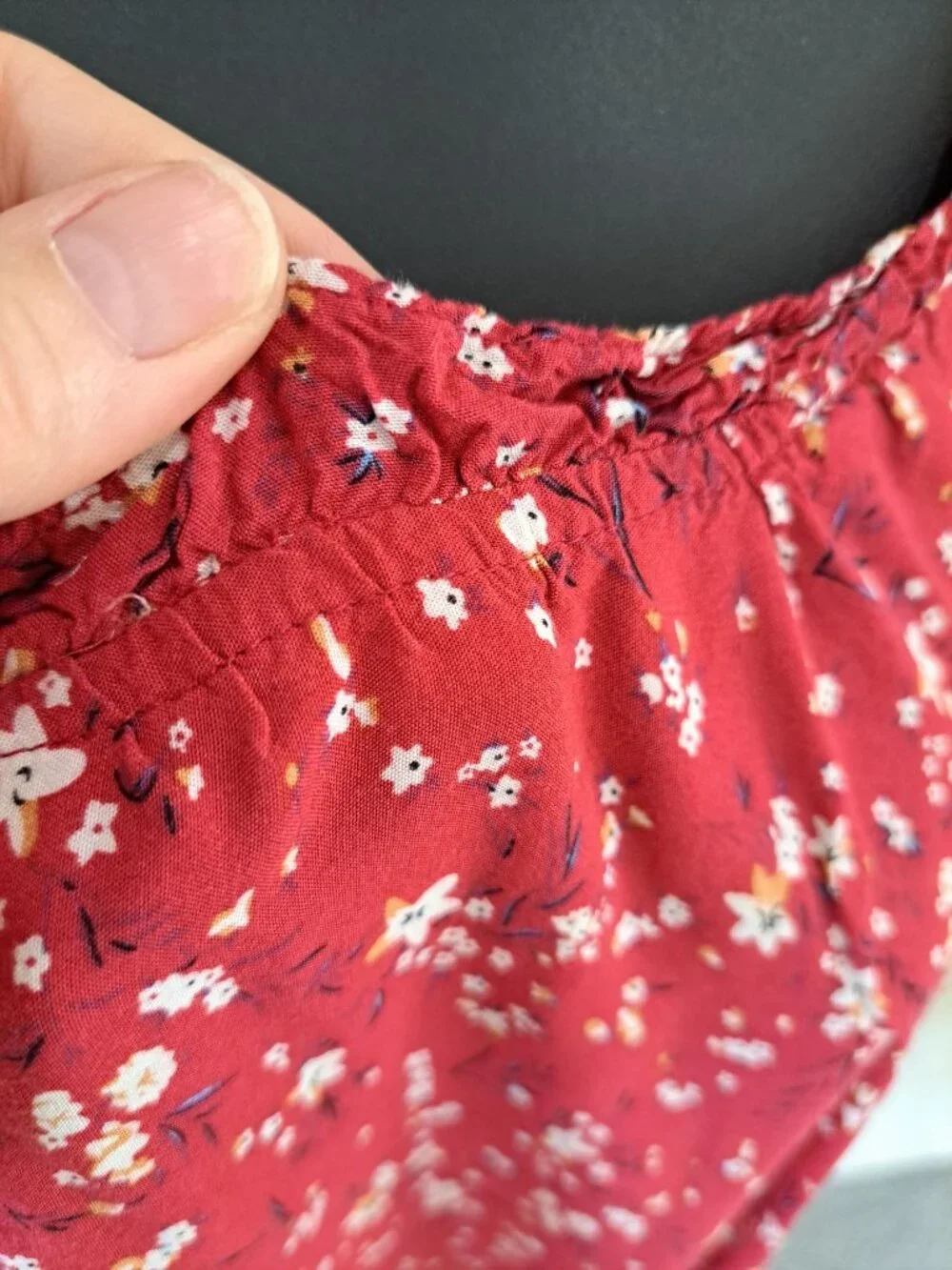 Natural Life Floral Red Tiered Sundress Adjustable Ruffled Flowy Rayon Medium - Picture 3 of 10